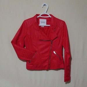 🌸Red Leather Jacket